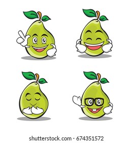 Set of pear character cartoon style