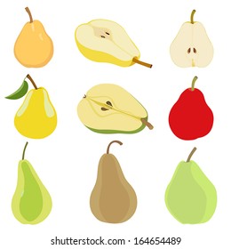 Set of pear. Isolated on white