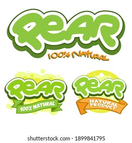 Set of pear logo,Vector illustration. 
Applicable for logo ,sticker, products.