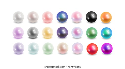 a set of pearls of different colors