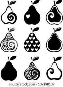 set of pears icon isolated on white background. Vector illustration