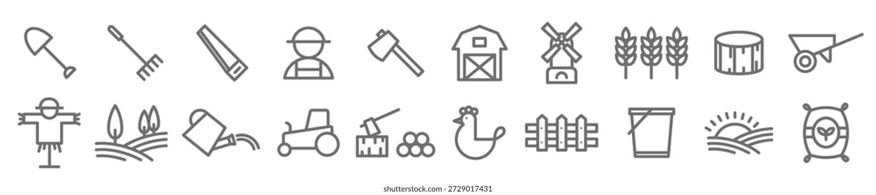 set of peasant icons vector illustration