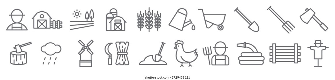 Conjunto de Ilustración vectorial campesina