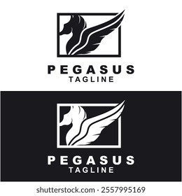 set of pegasus logo icon design