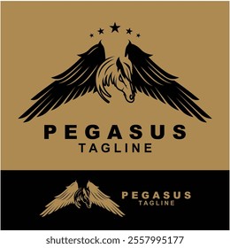 set of pegasus logo icon design