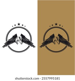 set of pegasus logo icon design
