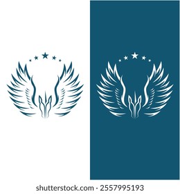 set of pegasus logo icon design