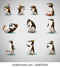 set of Peguins, vector