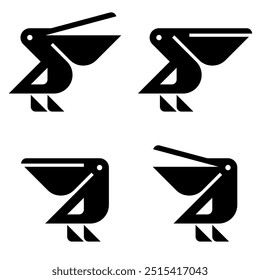 Conjunto do logotipo Pelican. Design de ícones. Elementos do modelo