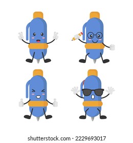 Set pen cartoon icon vector illustration