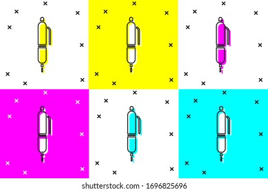 Set Pen icon isolated on color background.  Vector Illustration