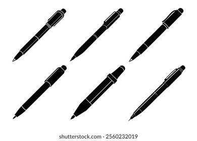 set of pen shillouette vector--illstration