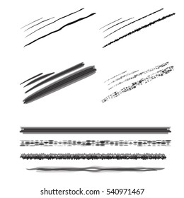 Set pencil brushes. Pencil strokes. Vector element for your creativity