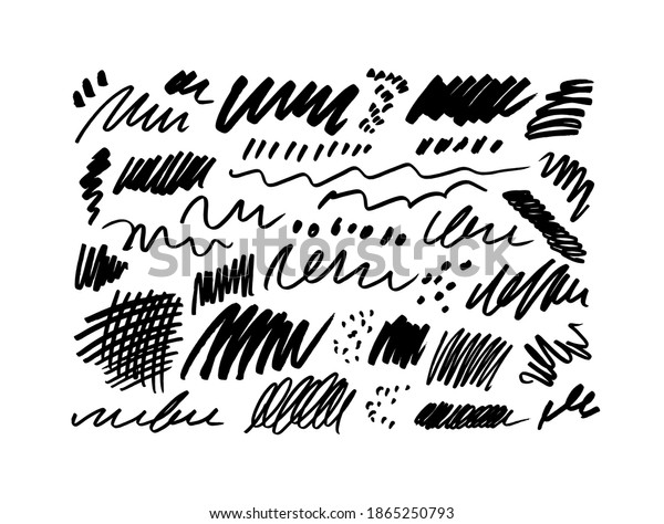 Set Pencil Charcoal Brush Strokes Pencils Stock Vector (Royalty Free ...