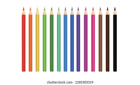 Set of pencil color vector illustration