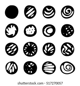 Set Of Pencil Doodle Borders. Hand Drawn Scribble Circle Frames Collection