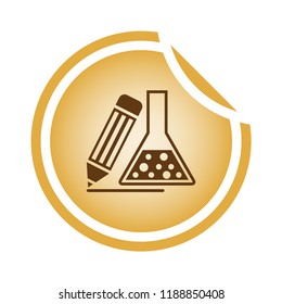 Set of pencil and flask icons