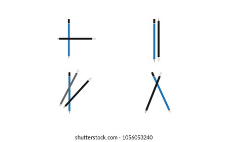 Set of Pencil icon vector illustration design Logo Template