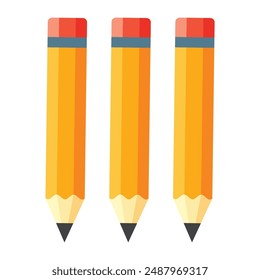 Bleistiftsymbol festlegen Vektorillustration Weißer Hintergrund