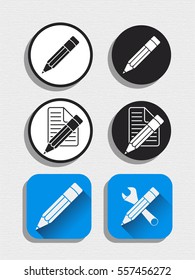 Set of Pencil icon. Vector illustration.