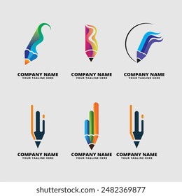 set of pencil logo vector	