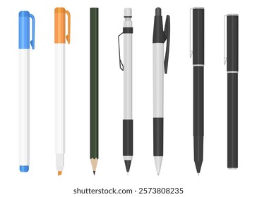 Set of Pencil , Mechanical pencil, Highlighter, Ballpoint Pen