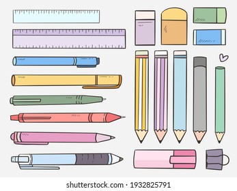 Set of pencil pen and stationary set