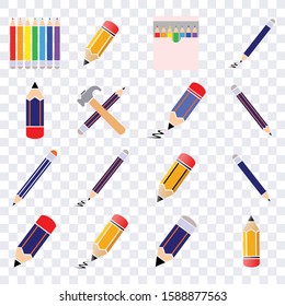 Set pencils color icon vector illustration