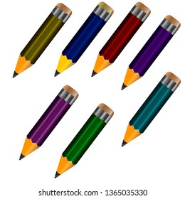 a set of pencils of different colors