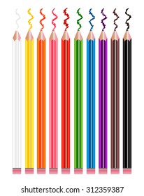 Set of pencils different colours