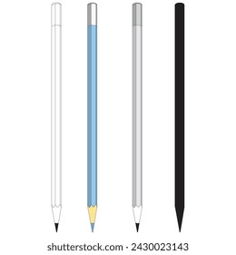 A set of pencils in differing styles