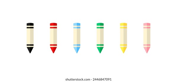Set of pencils icons. Flat style. Vector icons
