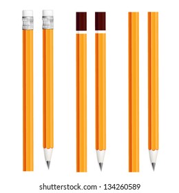 Set of  pencils isolated on white background