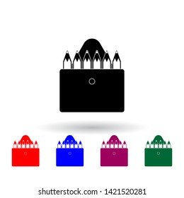 set of pencils multi color icon. Elements of art and painting set. Simple icon for websites, web design, mobile app, info graphics