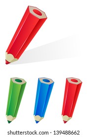 Set of pencils on white background, illustration.