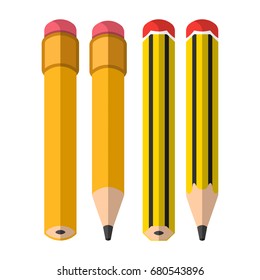 A set of pencils, pencils for school children on a white background,  a school sale