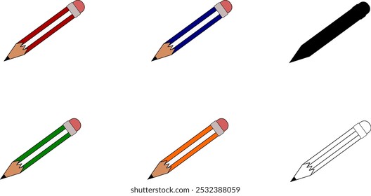 Bleistiftersatz. Schule und Büro Symbol.