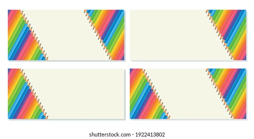 A set of pencils. Vector illustration of pencils and felt-tip pens for drawing. Online learning with drawings. 