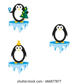 A set of penguin illustrations