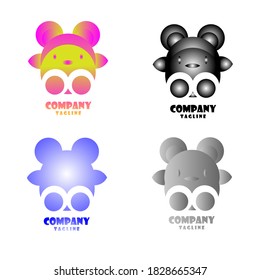 Conjunto de diseños de logotipo de pingüino vector concepto, plantilla de logotipo de conjunto de estadísticas vector