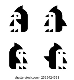 Conjunto do logotipo Penguin. Design de ícones. Elementos do modelo