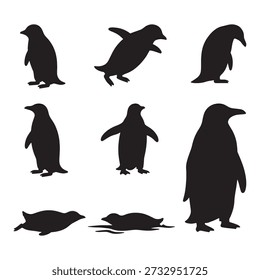 Set of Penguin silhouette designs