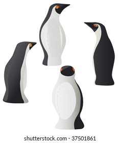 Set of penguin vector illustrations.