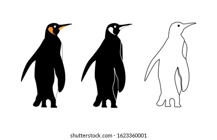 a set of penguins for logos, icons or backgrounds