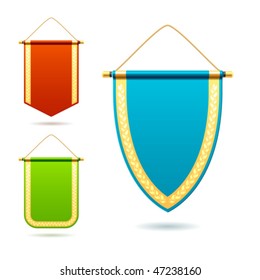 Set of pennants. Vector illustration.