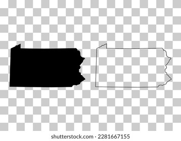 Set of Pennsylvania map, united states of america. Flat concept symbol vector illustration .