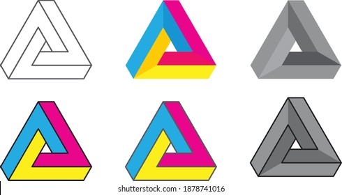 Set Of Penrose Infinity Triangle