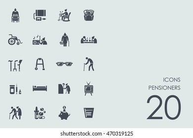 Set of pensioners icons