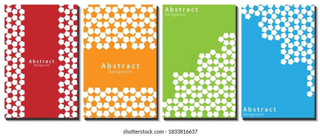 Set Of  Pentagon Geometric Background. Vector Design Illustration.