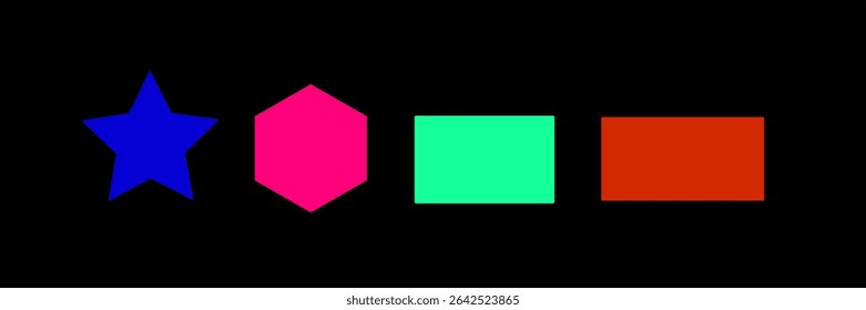 set pentagon glowing desktop icon, neon pentagon sticker, neon figure, glowing figure, neon geometrical figures 